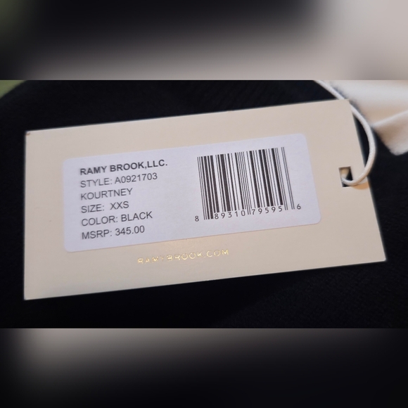 Ramy Brook Elegant Black Asymmetrical Sweater With Button Details - Picture 2 of 8